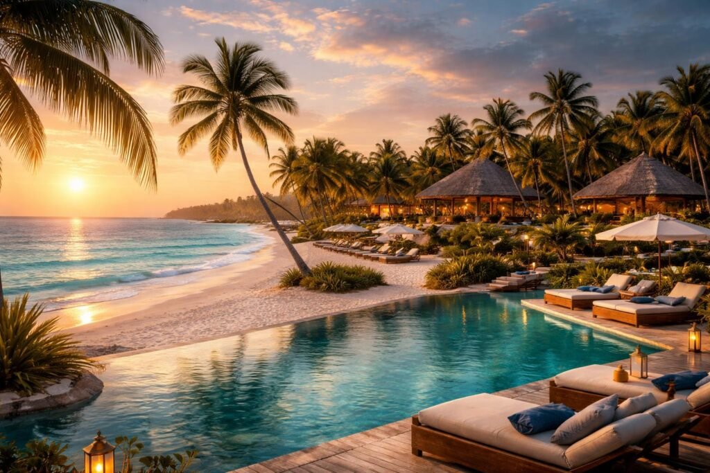 Luxury Beach Resort Vacation Luxury Beach Resort at Sunset